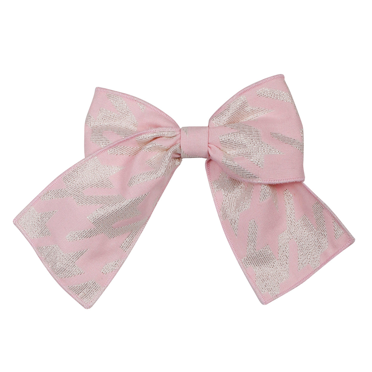 NAXOS Pink & Gold Houndstooth Girls Hair Bow