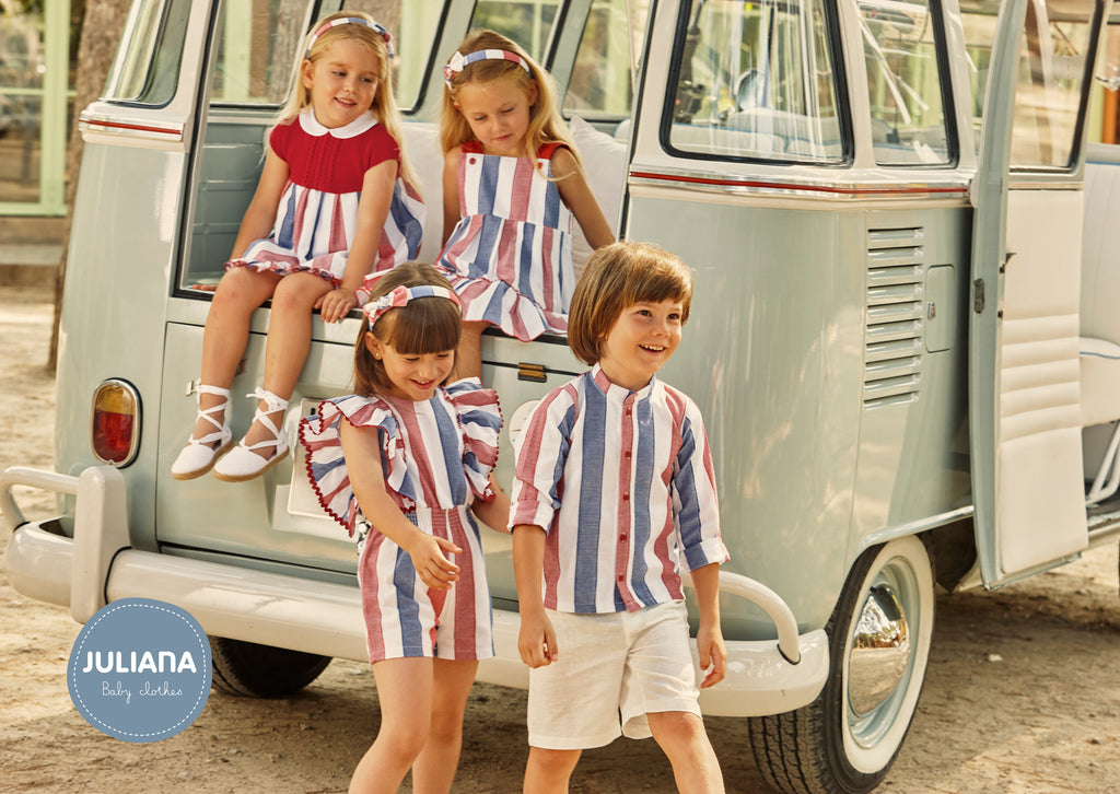 JULIANA Sandia Girls Red & Blue Playsuit - 26181