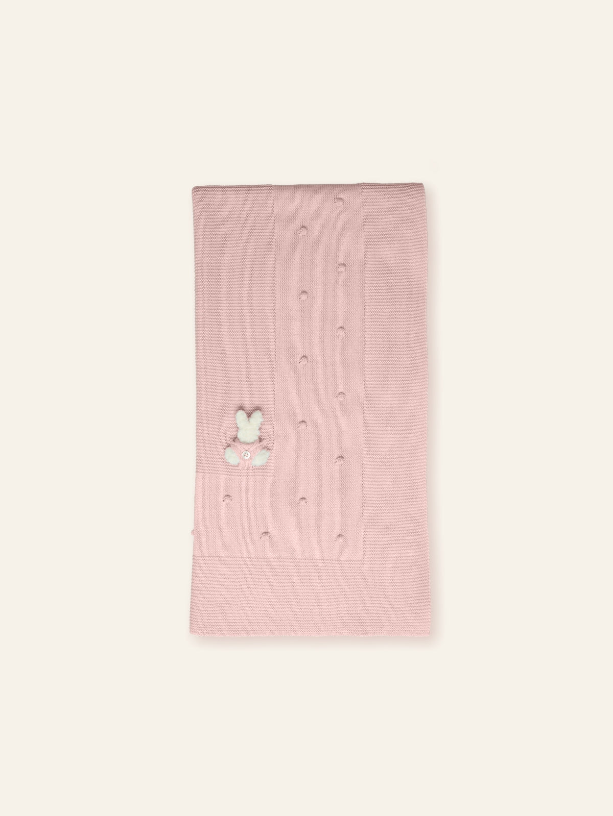 AW25 MAC ILUSION Rabbit Moonlight Girls Pink Knitted Shawl Blanket - TO116
