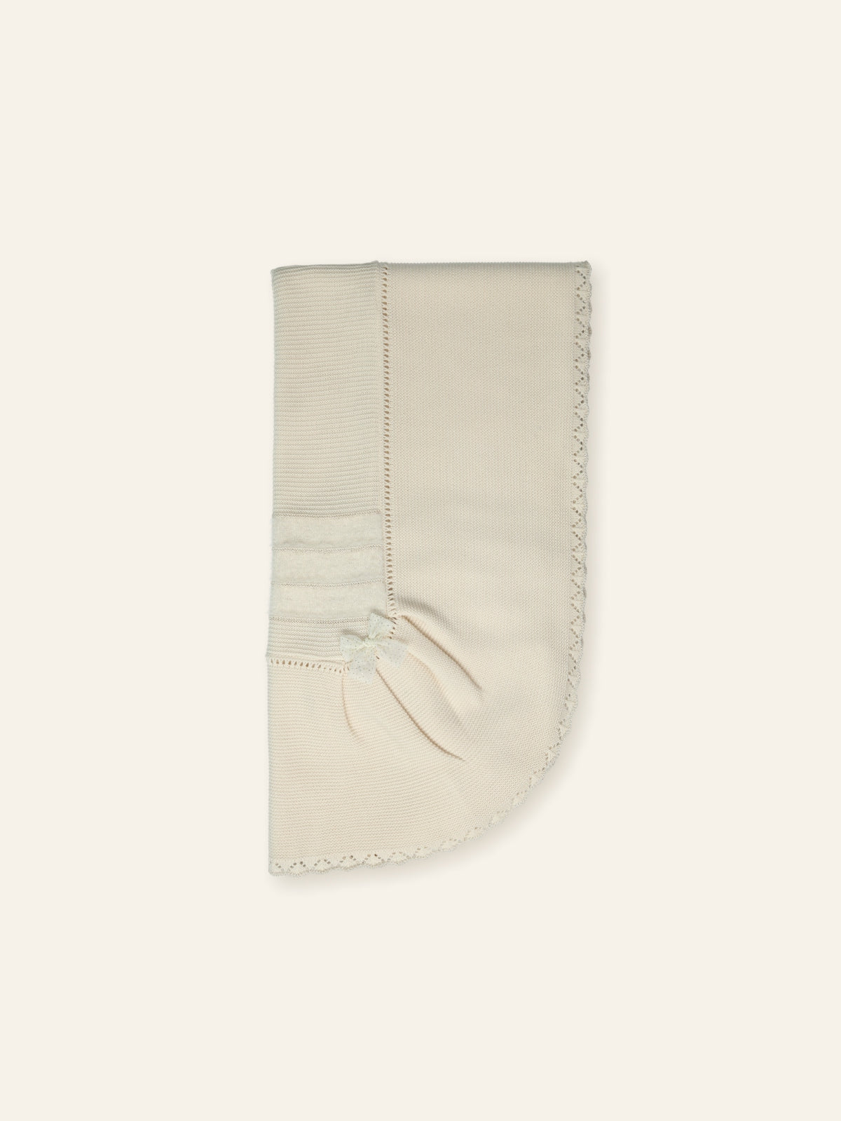 AW25 MAC ILUSION Feather Natural Girls Cream & Gold Shawl Blanket - TO123