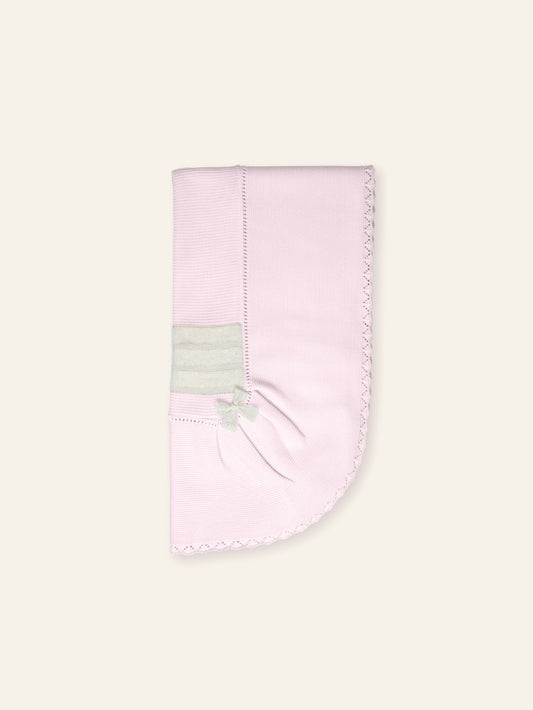 AW25 MAC ILUSION Feather Natural Girls Pink & Gold Shawl Blanket - TO123