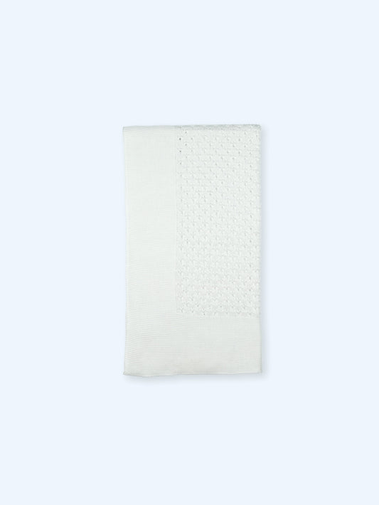 Mac Ilusión Mykonos Unisex White Knitted Blanket - TO137