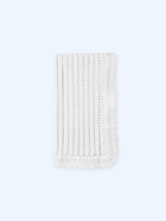 Mac Ilusión Floral Rustik White Girls Knitted Blanket - TO140