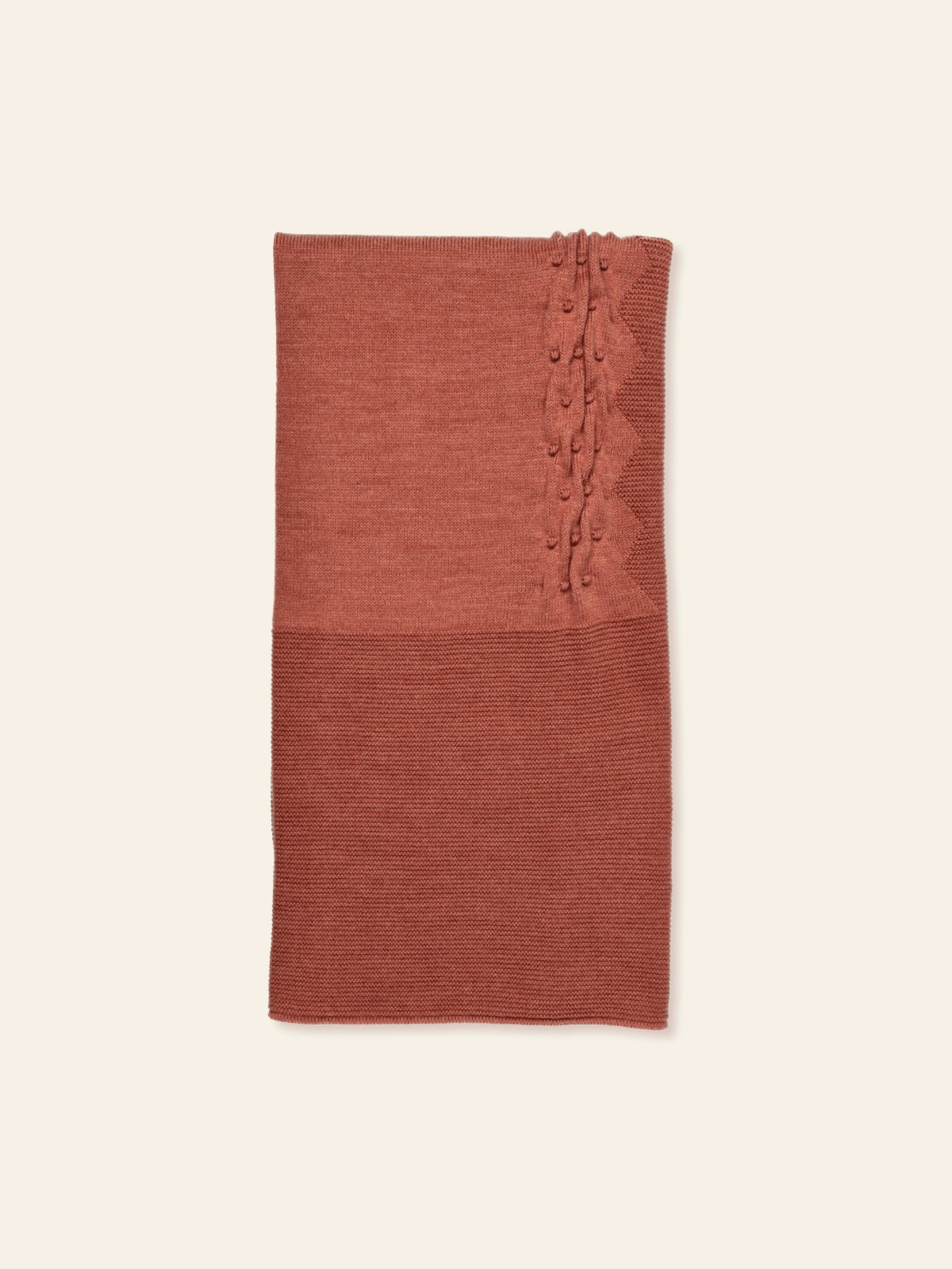 MAC ILUSION Acariciar Unisex Rust Knitted Blanket - TO76