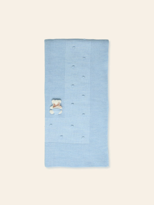 MAC ILUSION Sonar Baby Boys Blue Teddy Blanket - T078