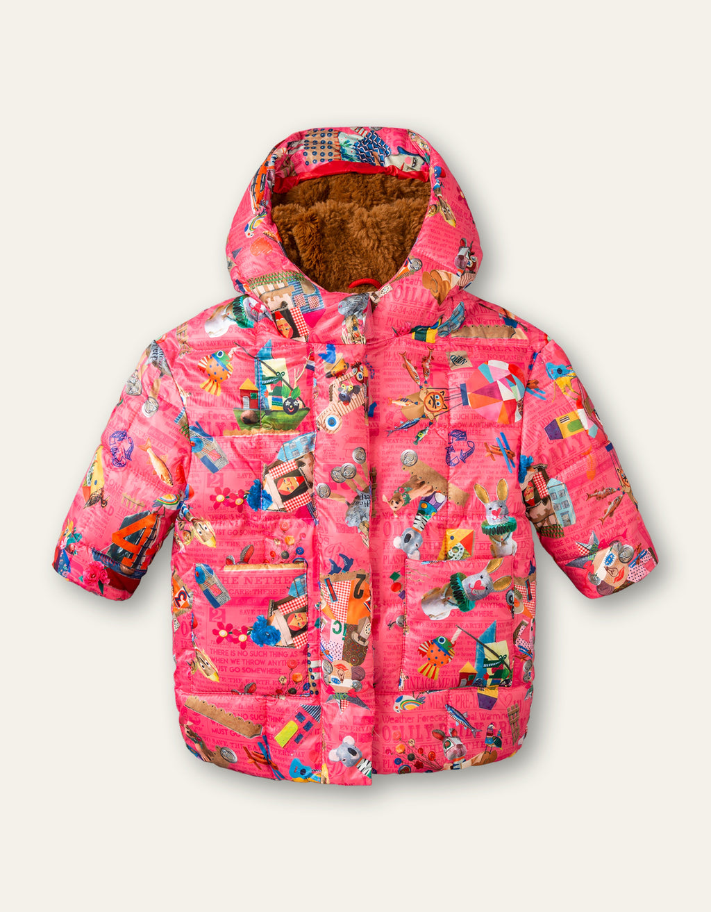 OILILY Candid Girls Pink Collage Coat