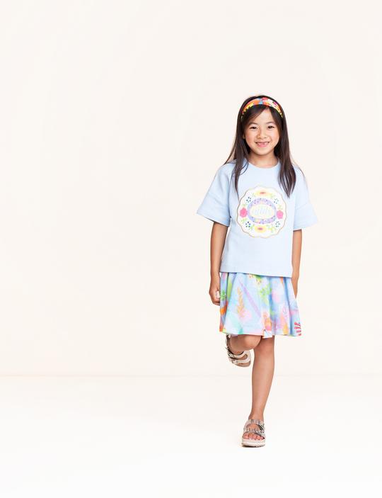 OILILY Hussel Girls Blue Short Sleeve Logo Sweater