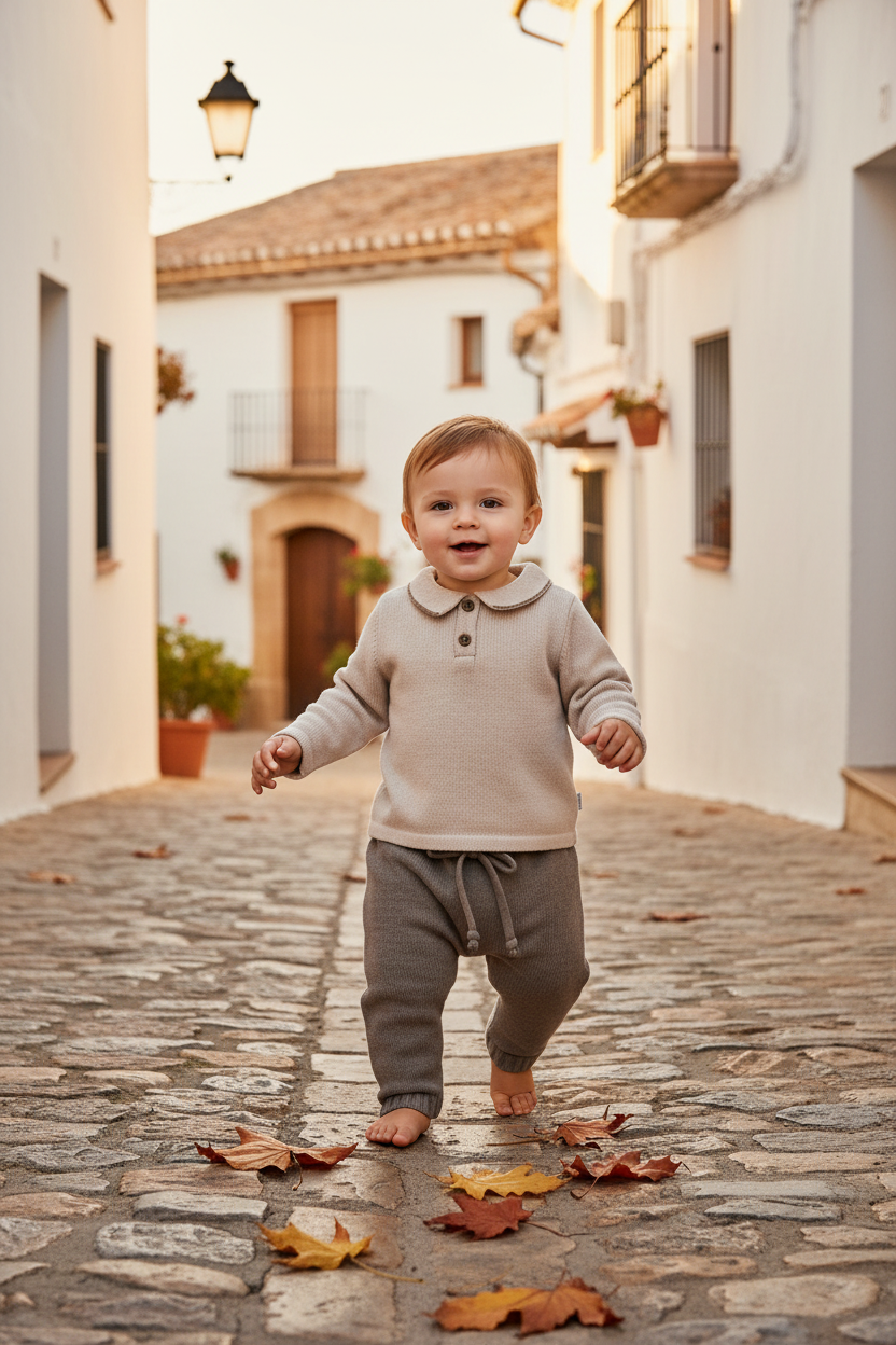 MAC ILUSION Nuez Boys Knitted Polo Top & Trouser Set - 9443R