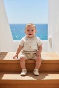 Basmarti Rayas Boys Beige Short Set 