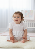 Baby Girl in White Bubble Romper