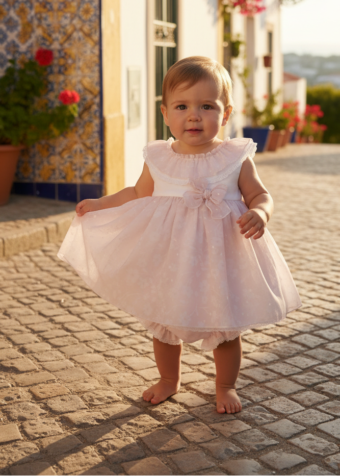 Baby Girl Pink Tulle Dress Detail Portugal