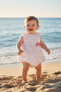 MAC ILUSION Blossom Pink Girls Dandelion Print Romper - 9782