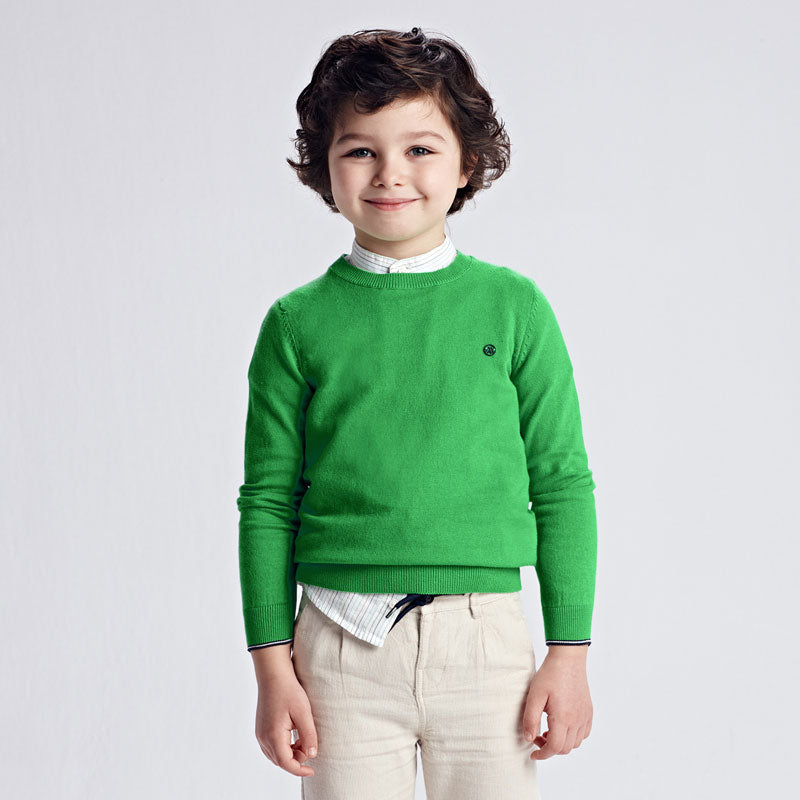 Mayoral Matcha Green Boys Crew Neck Jumper - 311