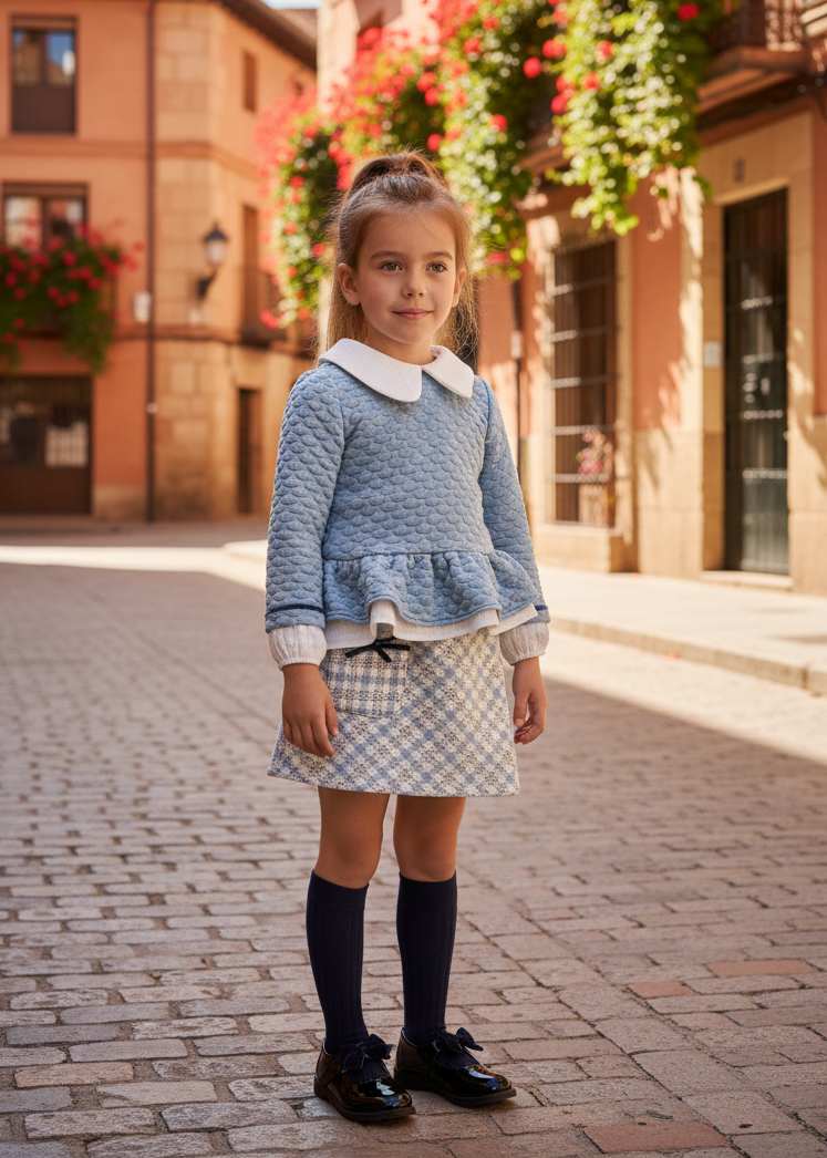 BASMARTI Blue Tweed Skirt Set – Spanish City