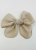BASMARTI Rayas Girls Beige Hair Bow