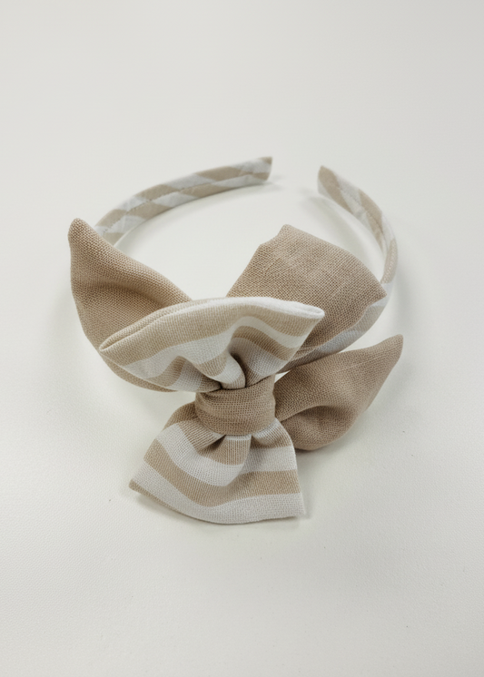 Basmarti Rayas girls beige and white stripe headband