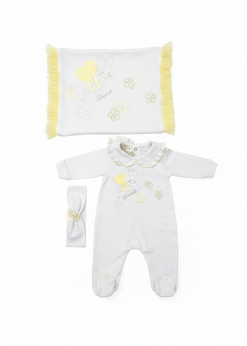 BIMBALO Bumblebee Girls Lemon Tulle Babygrow, Headband & Blanket