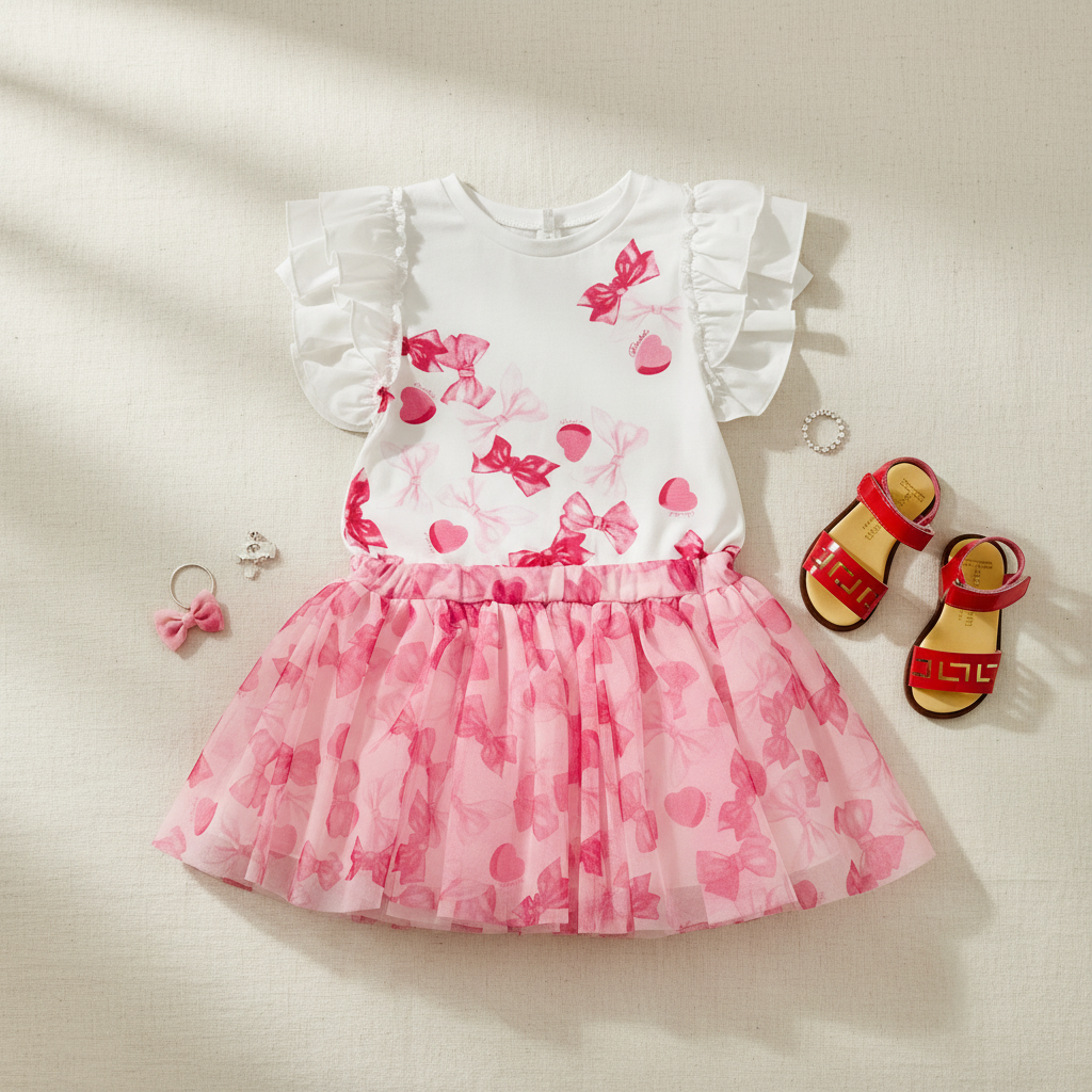 Bow and Heart Print Set Flat Lay - New Version