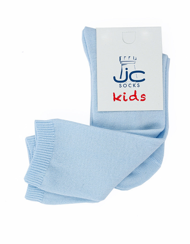 blue plain knee-high socks for boys by JC Castella