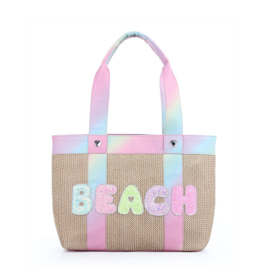 OMG ACCESSORIES 'Beach' Straw Tote Bag