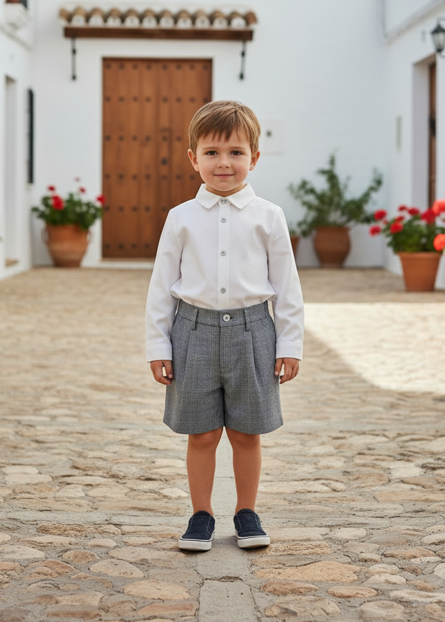CUKA Check Boys Short Set - Slim Shorts