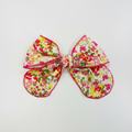 Cuka Floral Bow Clip – Plain White Flat Lay