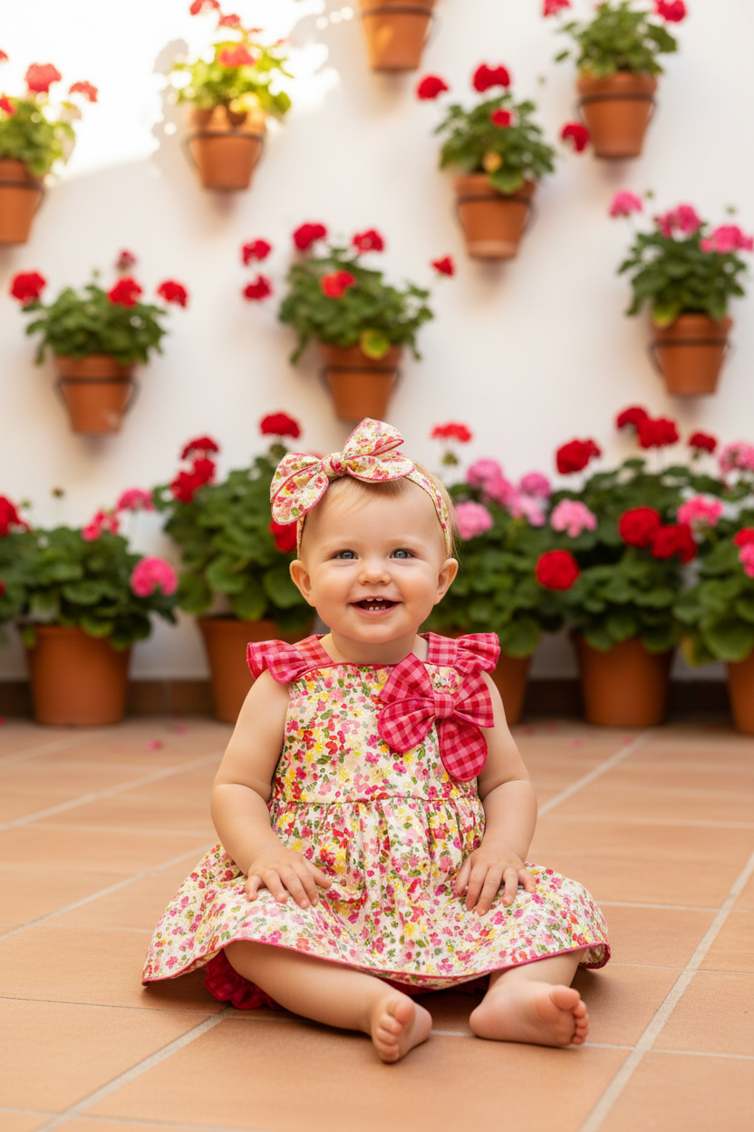 Cuka Flores baby girls multicolour floral dress and knickers in Spain