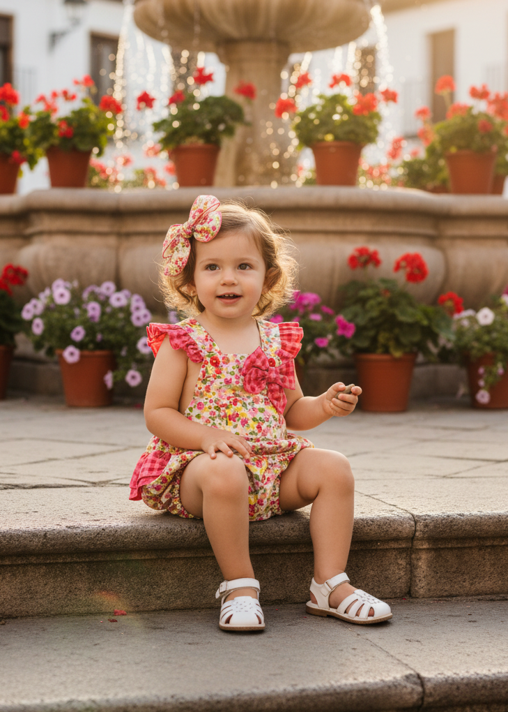 CUKA Flores Girls Multicolour Floral Romper - 86041