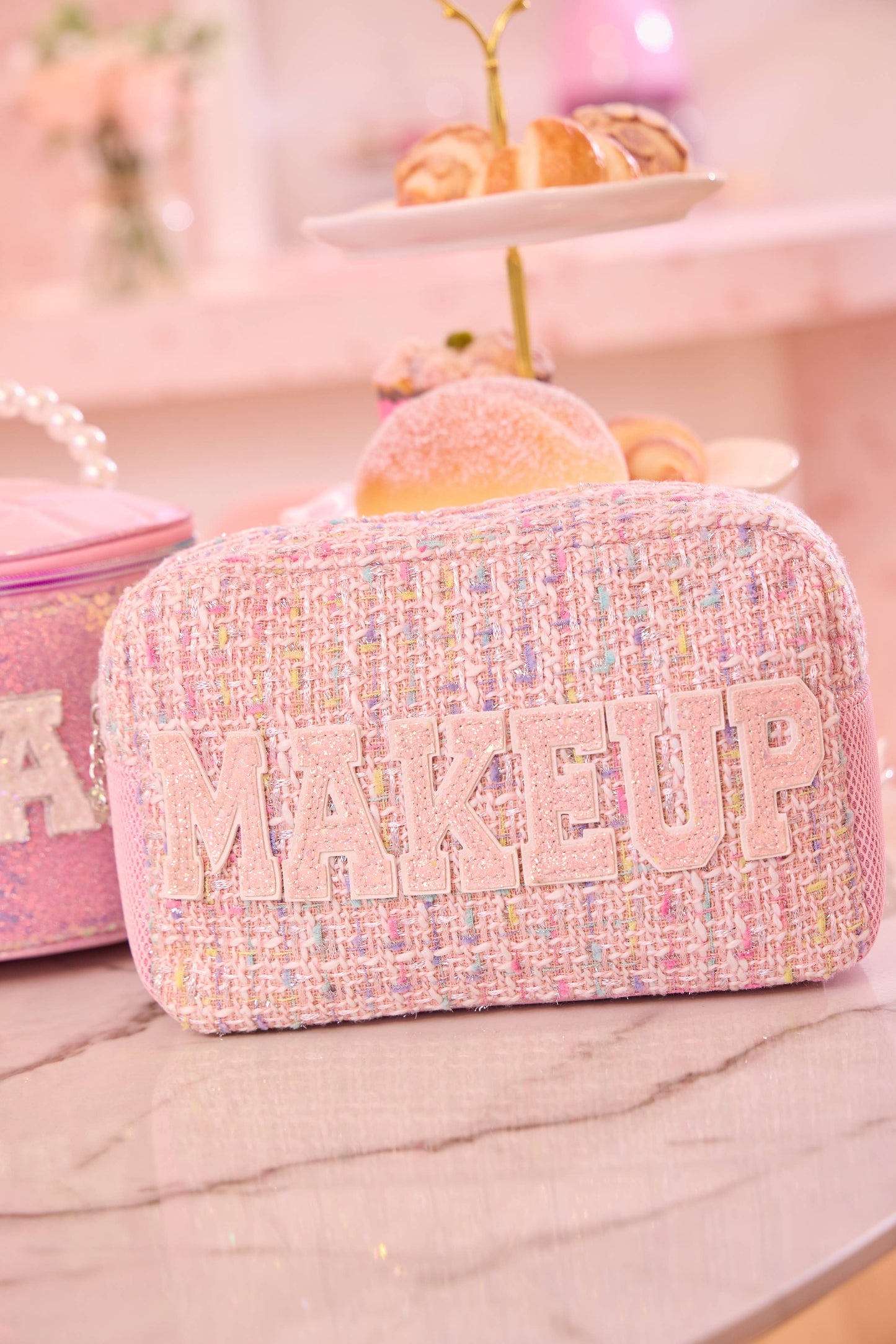 OMG ACCESSORIES 'Makeup' Tweed Pouch