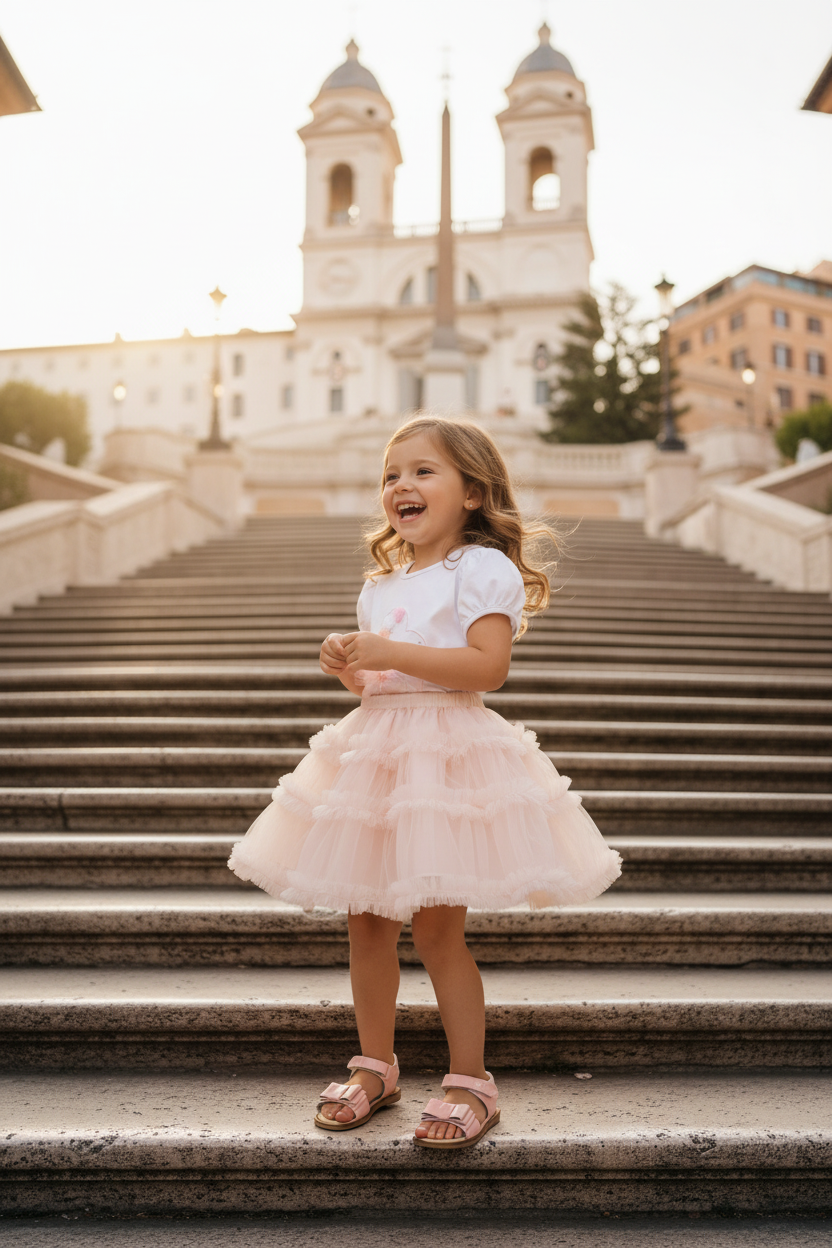 BIMBALO Girls Pink Tulle Skirt Set - 8076