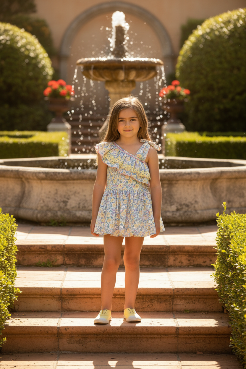 FOQUE Juliette Girls Floral Sun Dress
