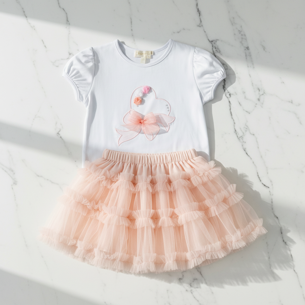 Heart Top and Tulle Skirt Flat Lay