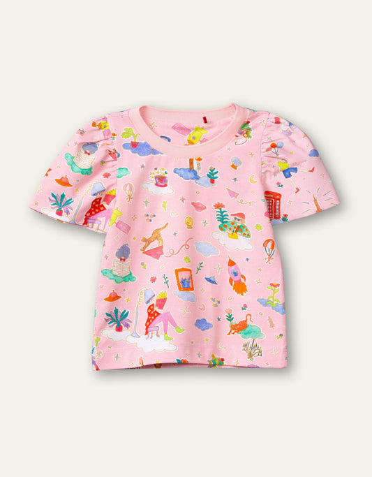 SS21 Oilily Tuintje Party in the Clouds Pink T-Shirt