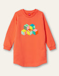 OILILY Hope Girls Coral Blocks Sweater Dress