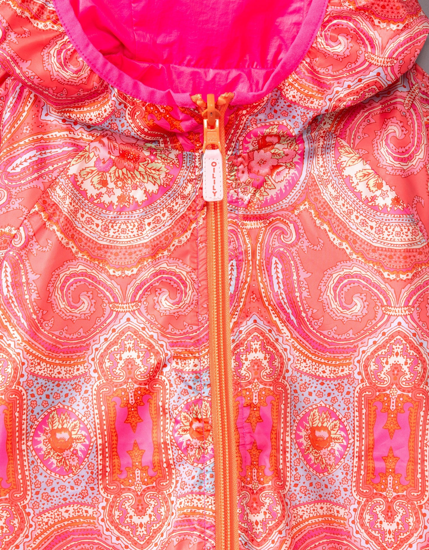 SS21 Oilily Crispy Paisley City Rose Coral & Pink Reversible Jacket