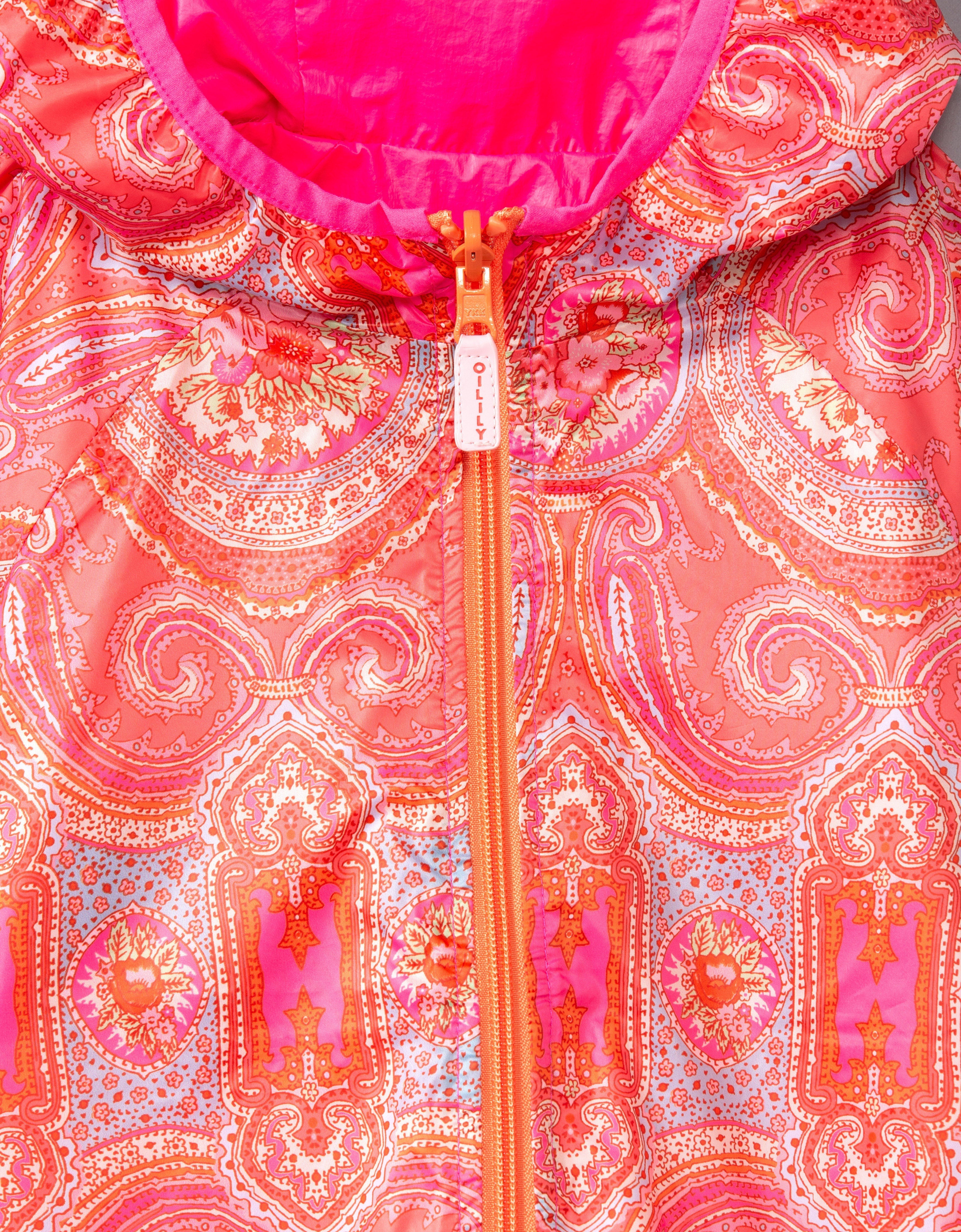 SS21 Oilily Crispy Paisley City Rose Coral & Pink Reversible Jacket