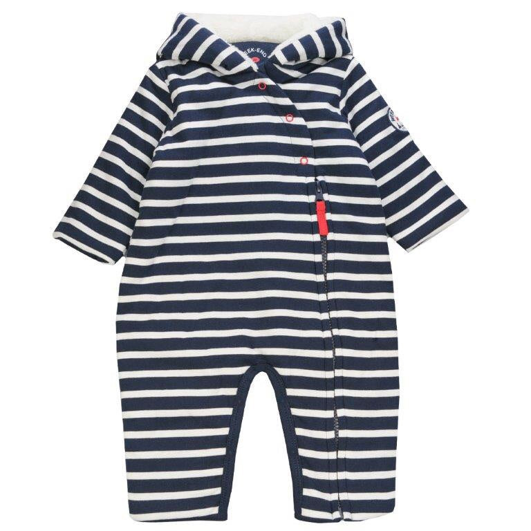 WEEKEND A LA MER Canada Boys Navy Stripe Padded Pramsuit