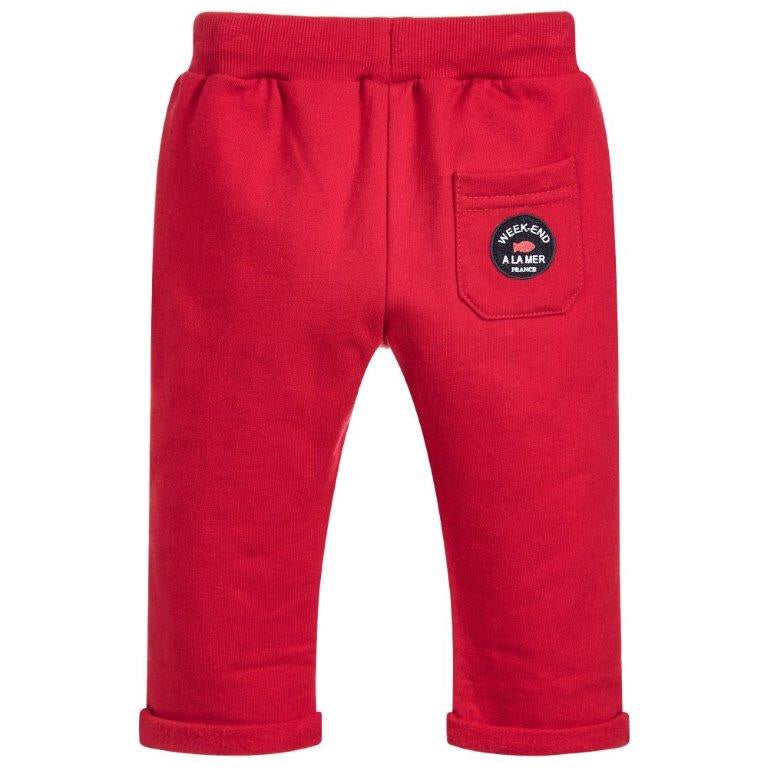 WEEKEND A LA MER Boys Red Cotton Joggers - NON RETURNABLE
