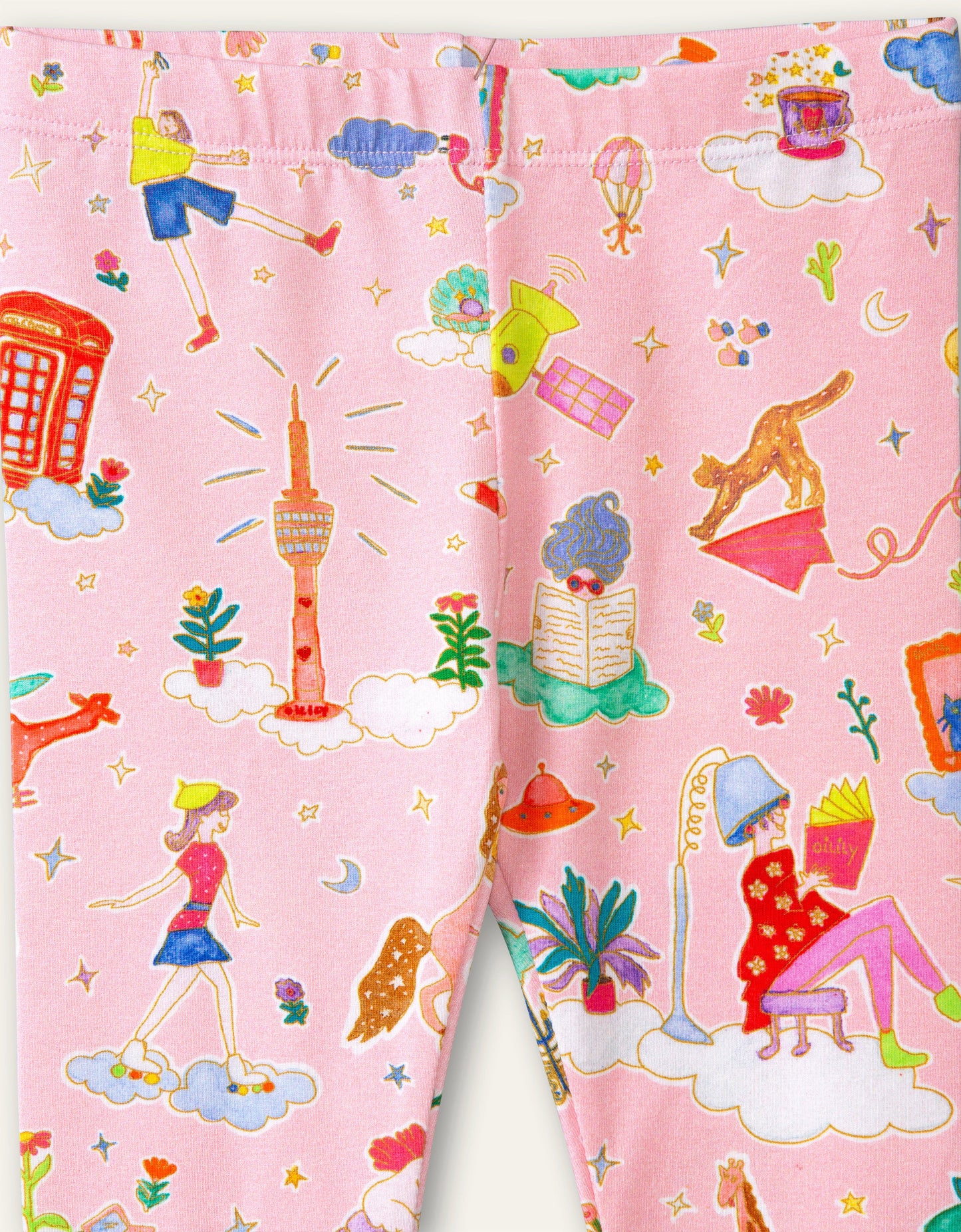 OILILY Party in the Clouds Mini Girls Pink Tiska Leggings - NON RETURNABLE