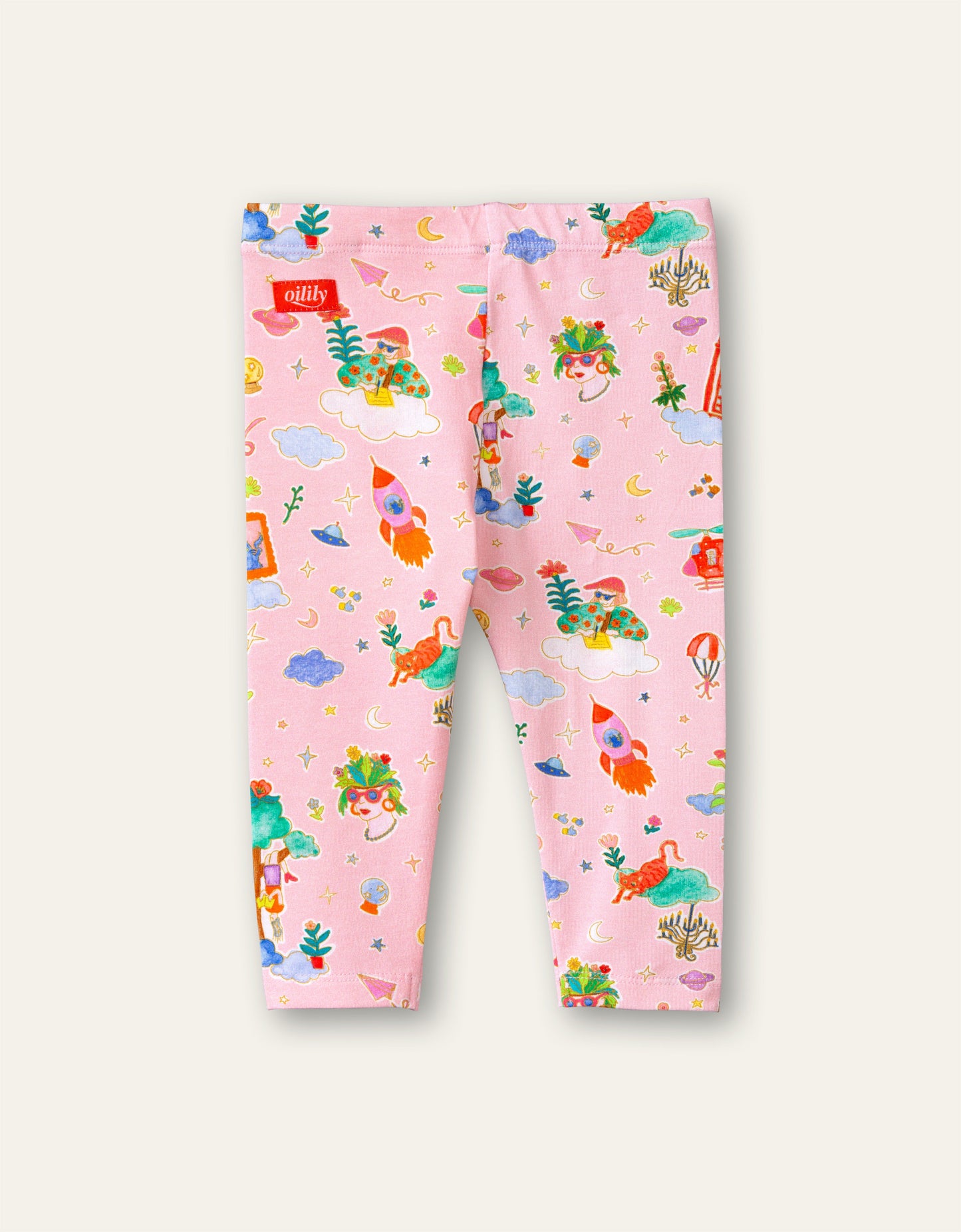 SS21 Oilily Tiska Party in the Clouds Pink Leggings