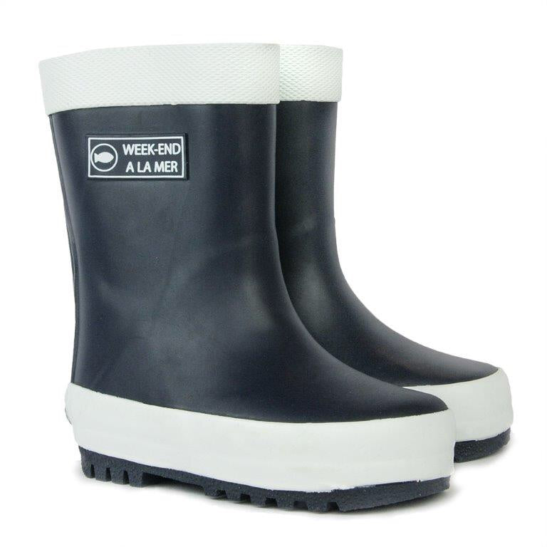 Week-end a la Mer Navy Rain Boots