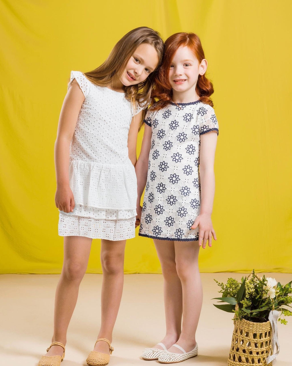UBS2 Girls White Broderie Anglaise Dress - CLEARANCE SALE
