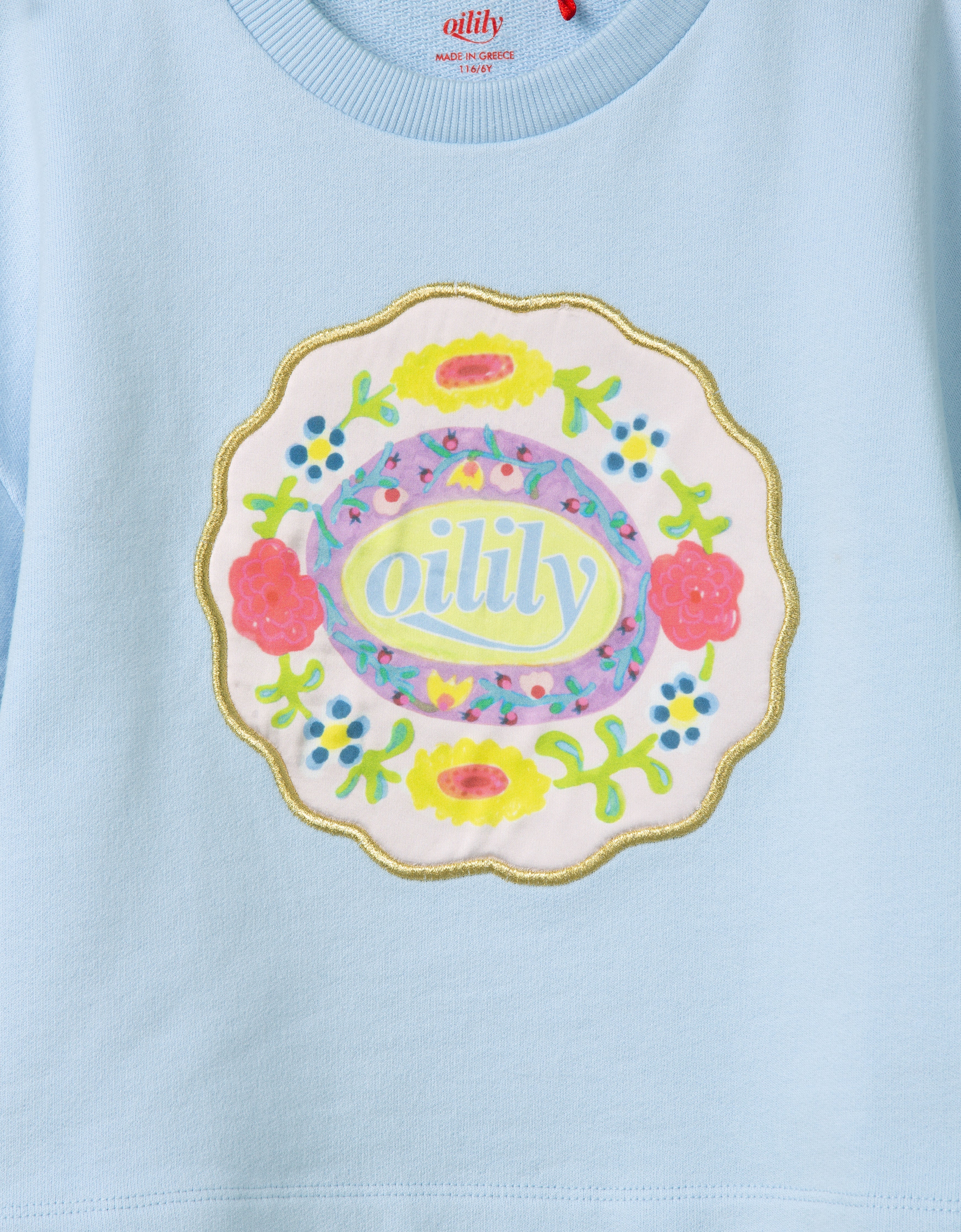 SS21 Oilily Hussel Blue Short Sleeve Logo Sweater