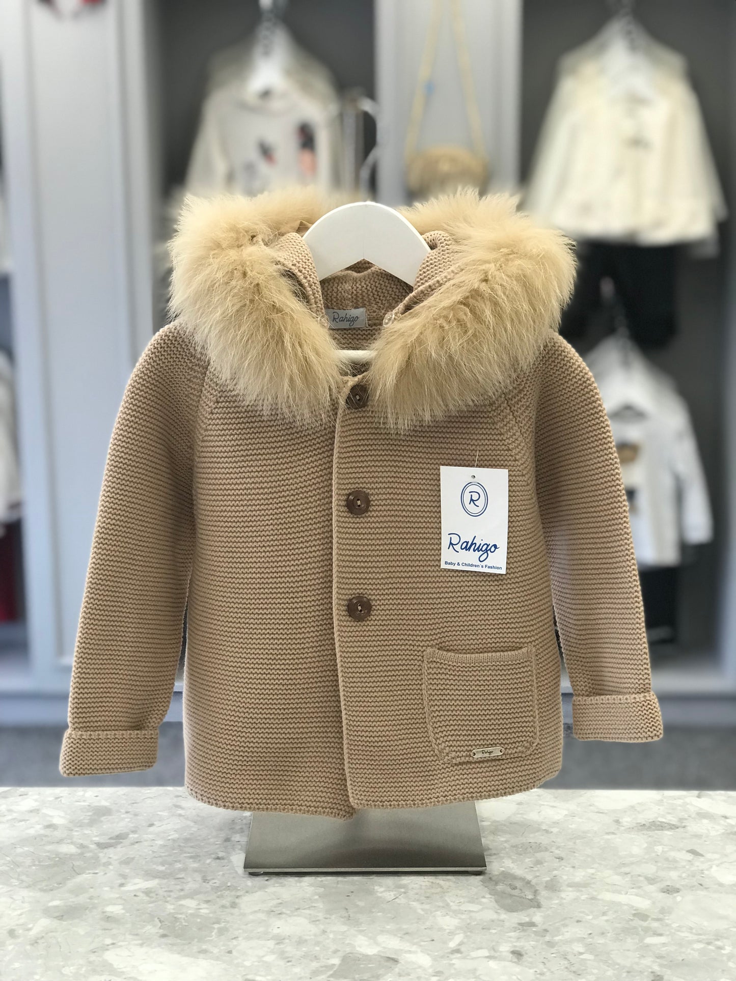 RAHIGO Camel Fur Knitted Coat
