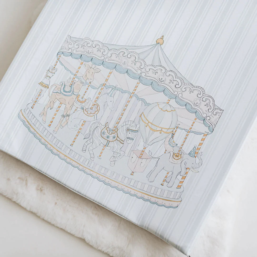 THE GILDED BIRD Carousel Blue Stripe Wedge Changing Mat