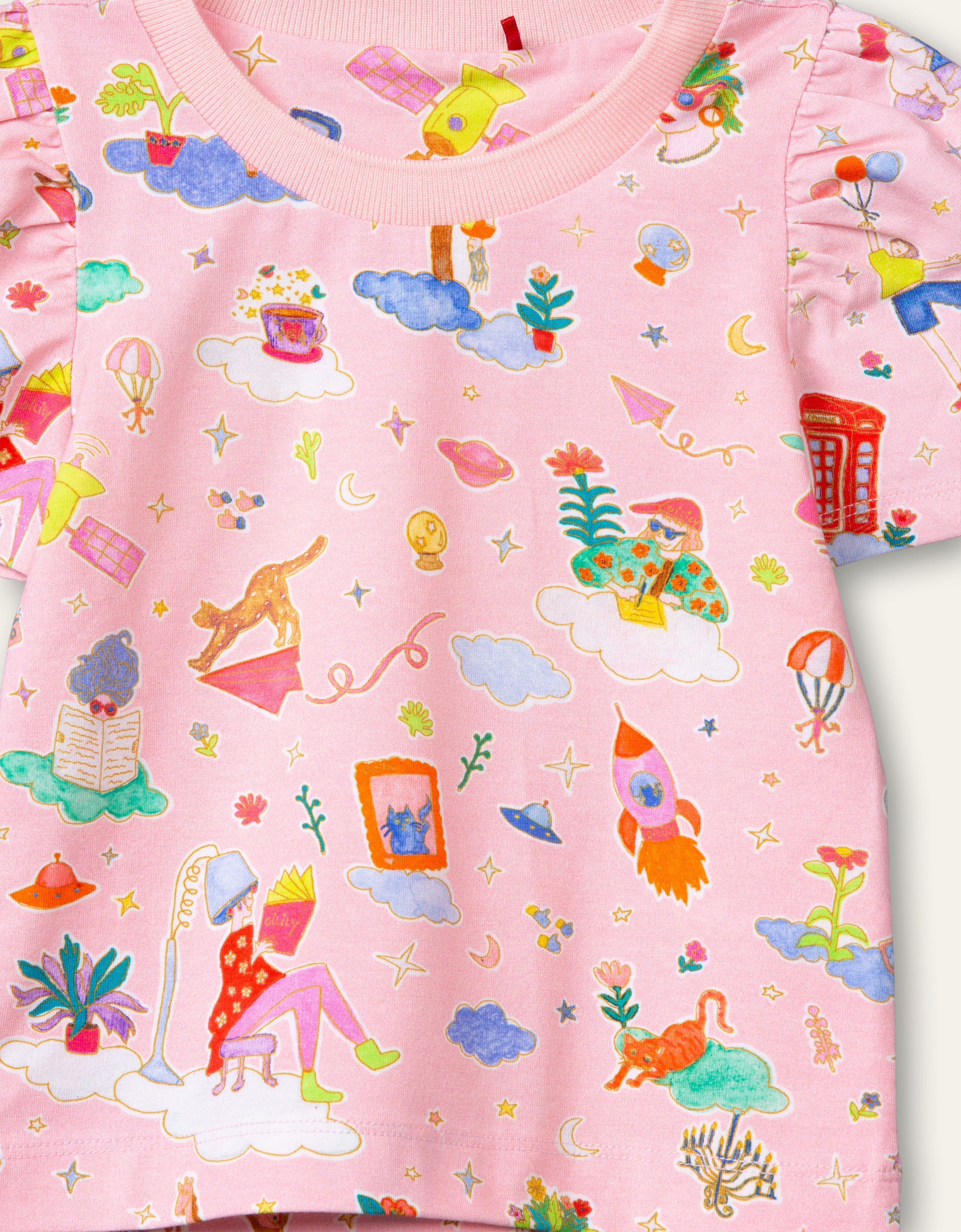 SS21 Oilily Tuintje Party in the Clouds Pink T-Shirt