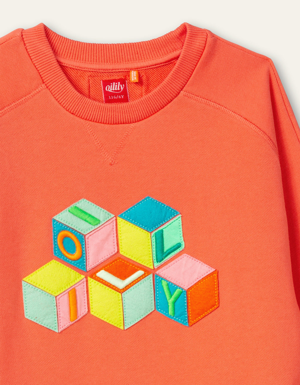 OILILY Hope Girls Coral Blocks Sweater Dress