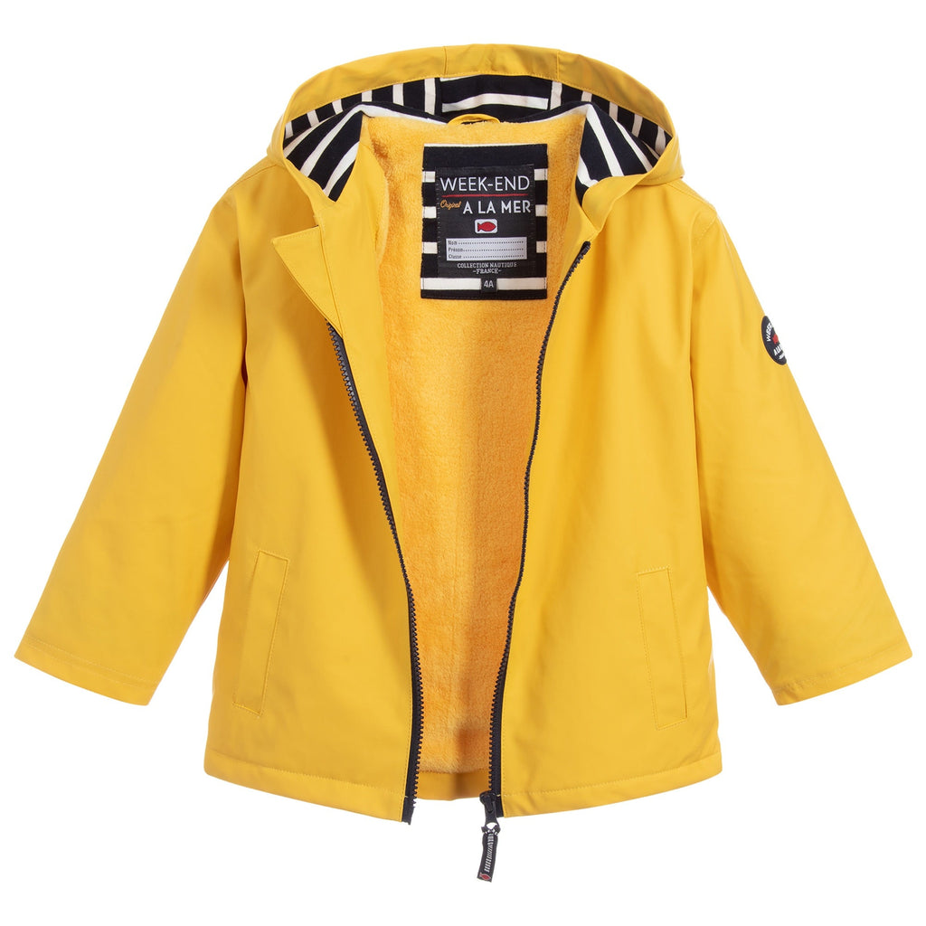 WEEKEND A LA MER Hoby Boys Yellow Hooded Rain Coat