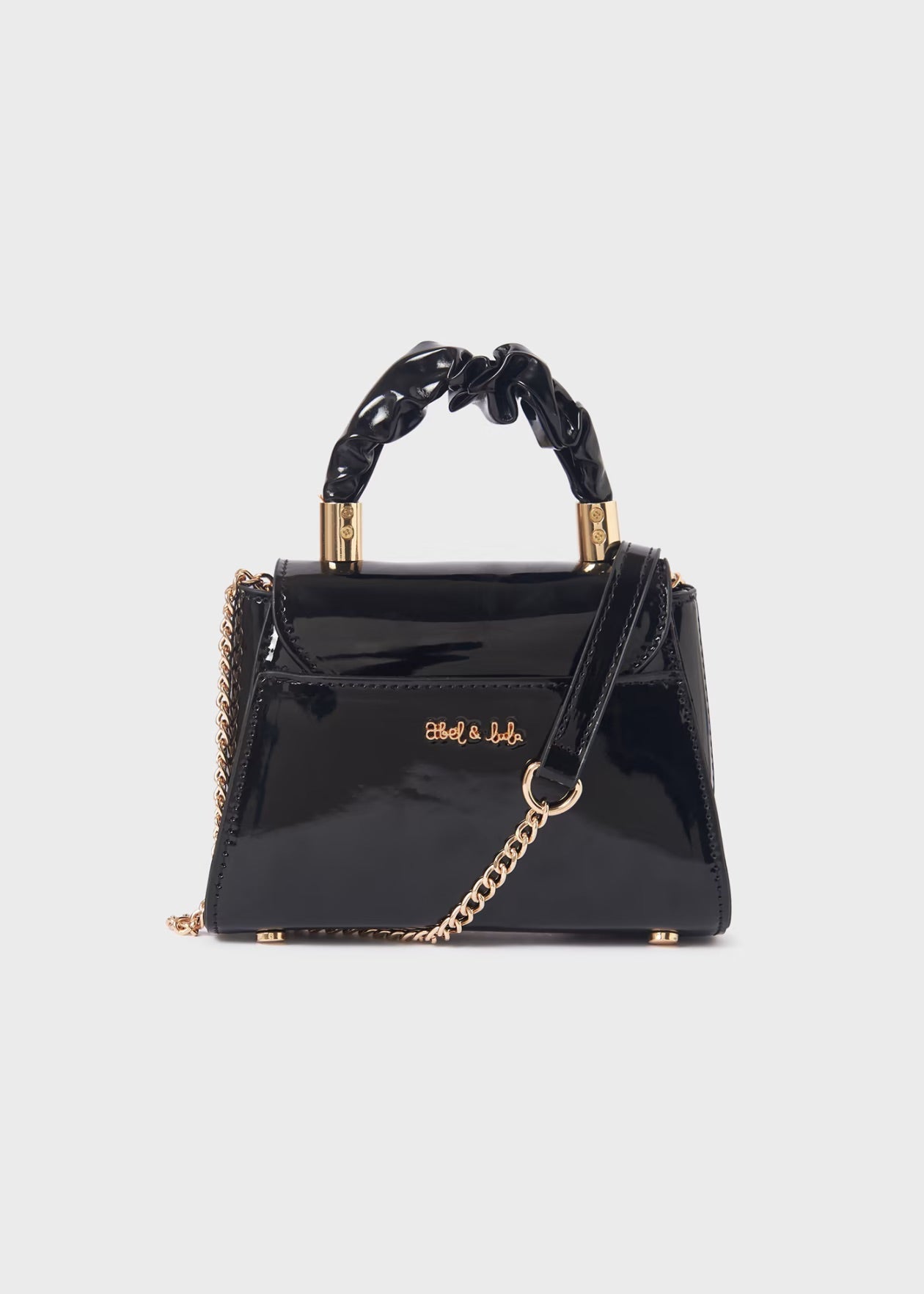 ABEL & LULA Girls Black Patent Bag - 5992