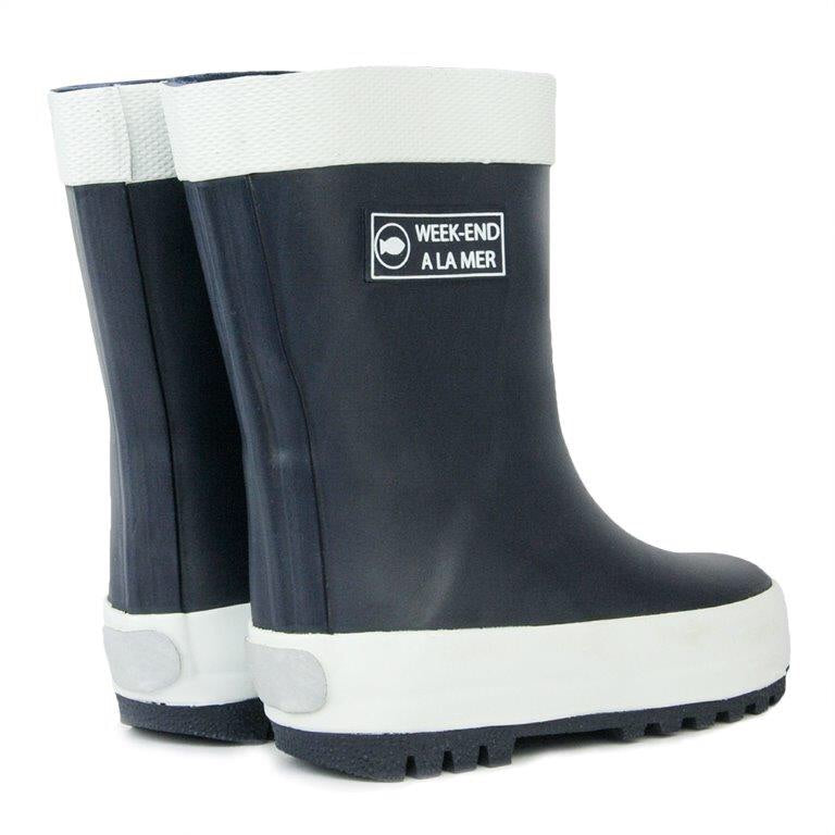 Week-end a la Mer Navy Rain Boots